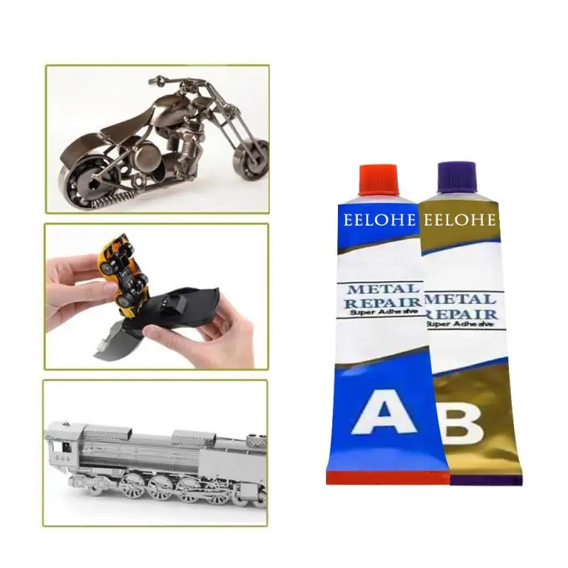 

EELHOE A+B Glue Caster Repair Glue Industrial Repair Paste Glue Heat Resistance Cold Weld Metal Paste Caster Crackle Repair Tool