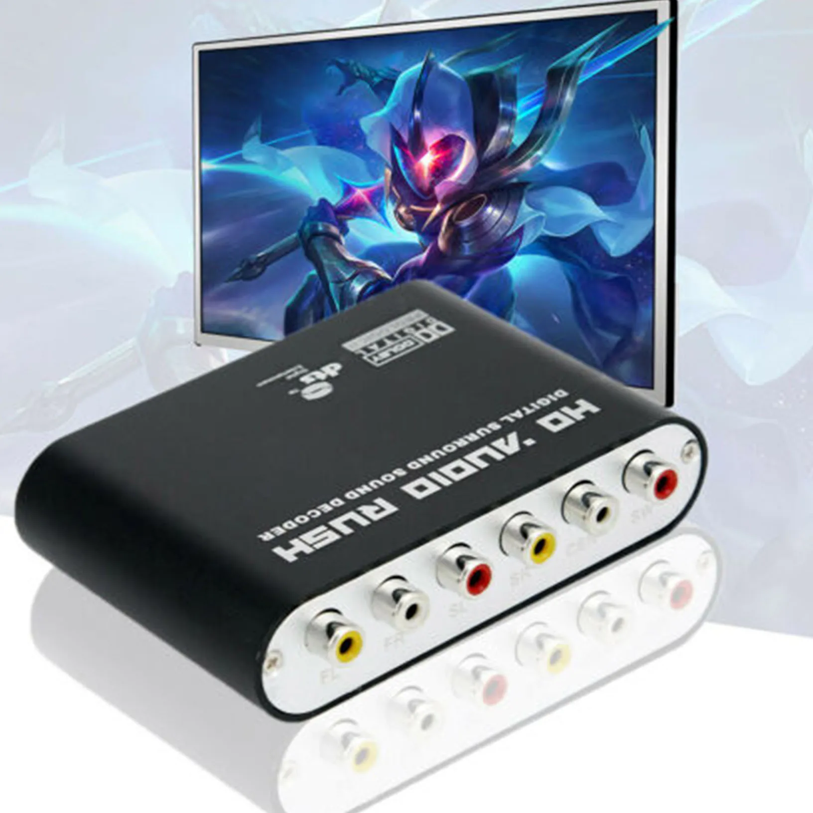 Audio 5.1CH AC3 DTS Decoder Audio digitale SPDIF ottico coassiale a 6RCA con cavo