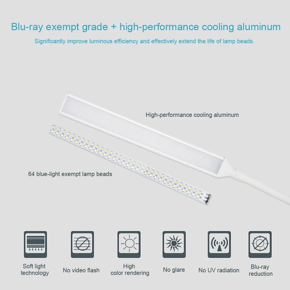 10W LED Table Lamp Long Arm Office Clip Desk Lamp Eye-protected Reading Lamp With 3-Level Brightness And Color For Home Study