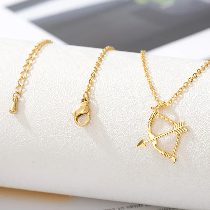 Bow & Arrow Necklace For Women Stainless Steel Cupid\'s Arrow Necklcae Pendant 2024 Wedding Jewerly Freeshipping Item collares