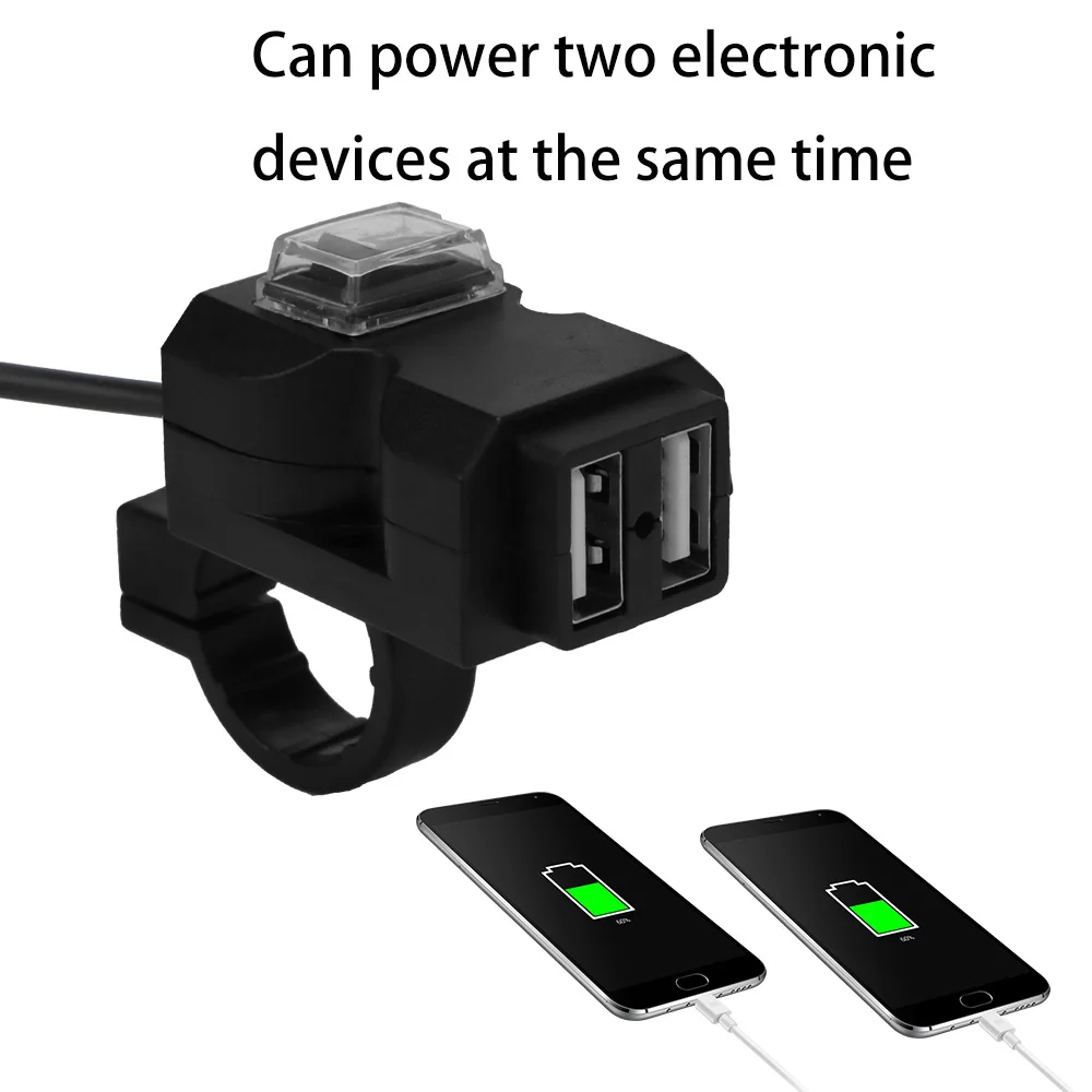 Para o telefone móvel 5v 3.1a adaptador de alimentação soquete moto motocicleta carregador à prova ddual água 12v dupla porta usb