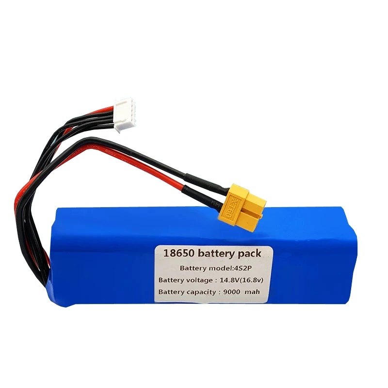 14.8V 9000mAh 4S2P High Capacity 16.8V Li-ion Battery UAV Rechargeable for Various RC Airplane Drone Quadrotor XH2.54-5P XT60