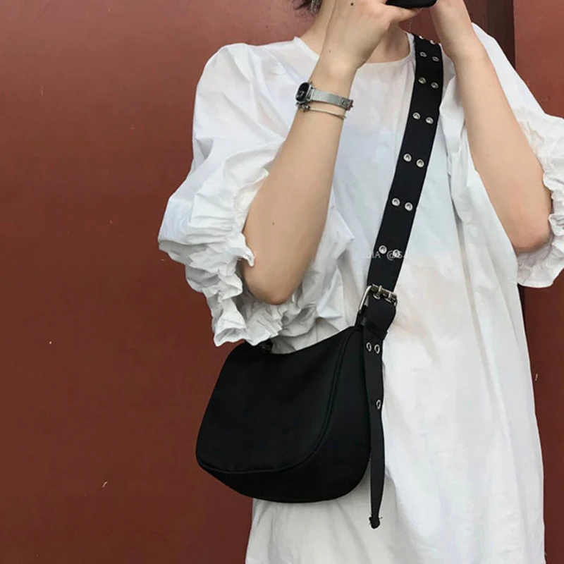 Yogodlns Trendy Nylon Umhängetasche Für Frauen Vintage Umhängetaschen Weibliche Straße Messenger Handtasche und Geldbörse Reise Einfache Tote – Detail 10