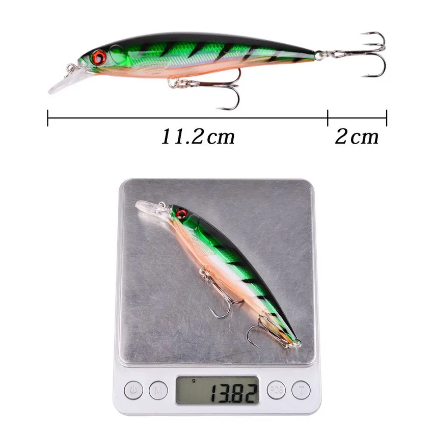 1pcs Minnow Fishing Lures 3D Eyes Floating Laser Hard Aritificial wobbler Crankbait Plastic Baits Pesca Isca 11cm 13.5g