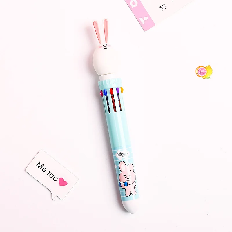 10pcs Cute Rabbit Ballpoint Pen Creative Fairy Tales Colors By Bullet Student Stationery