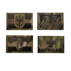 NEW Switzerland Hungary Austria Welsh IR Infrared Patches for Clothing Jackets Infrared IR Military Hook Loop Badge