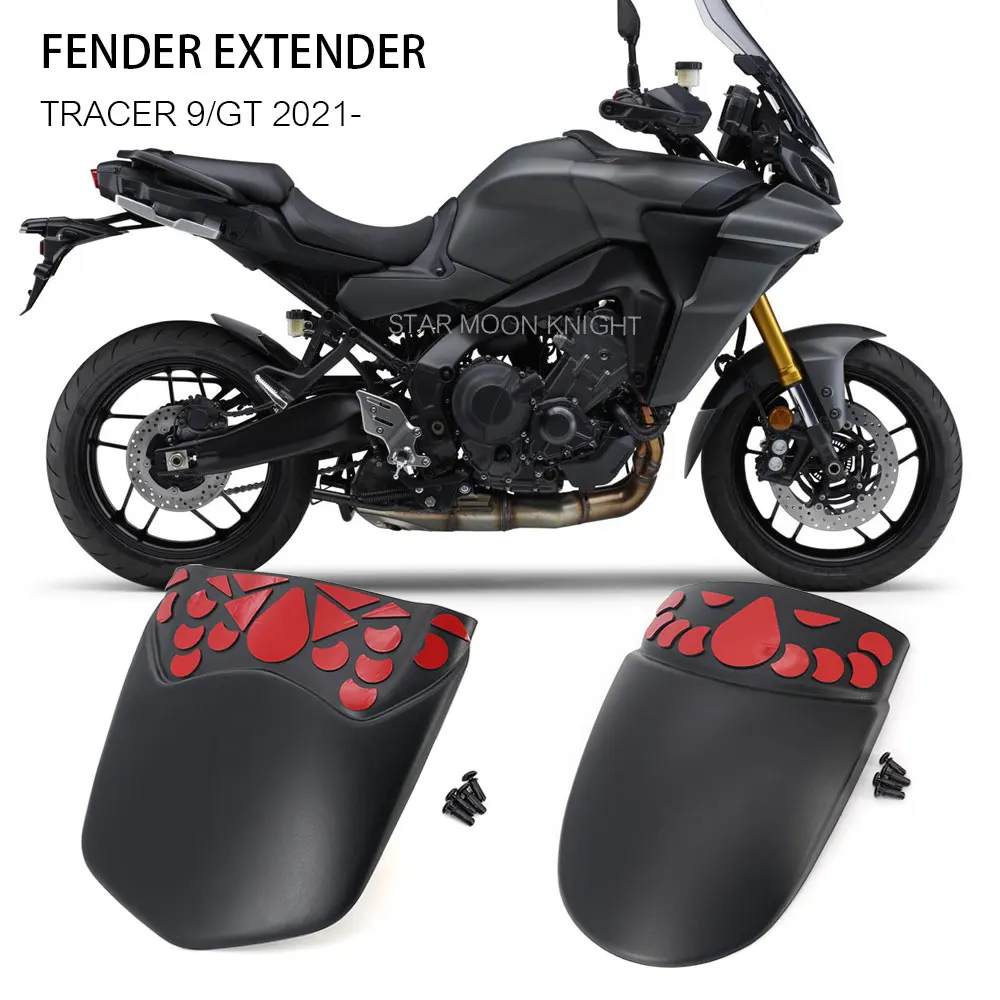 Motorcycle Accessories Black Front Fender Rear Mudguard Extender For Yamaha Tracer 9 Tracer9 Tracer-9 GT 2021- Hugger Extension