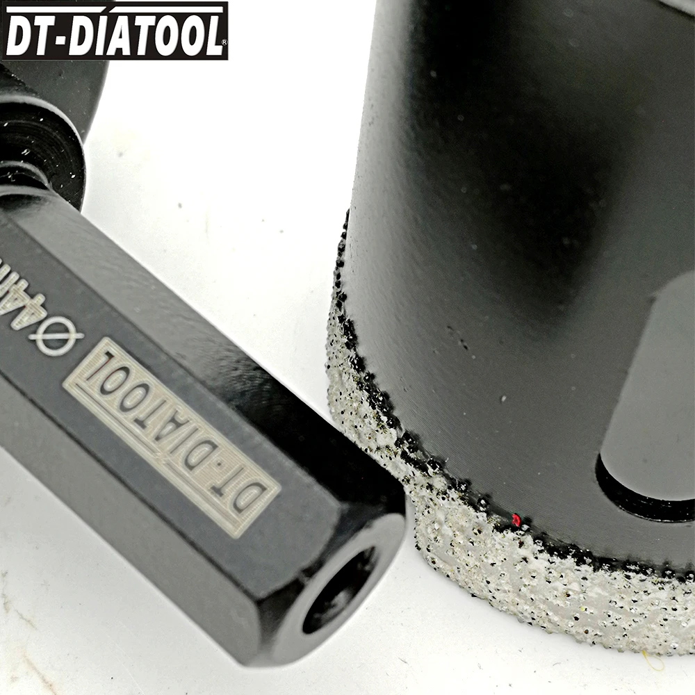 DT-DIATOOL 径 44 ミリメートル真空ろう六角シャンクダイヤモンドドリルコアビット御影石大理石ホールソーセラミックタイル乾燥掘削ビット
