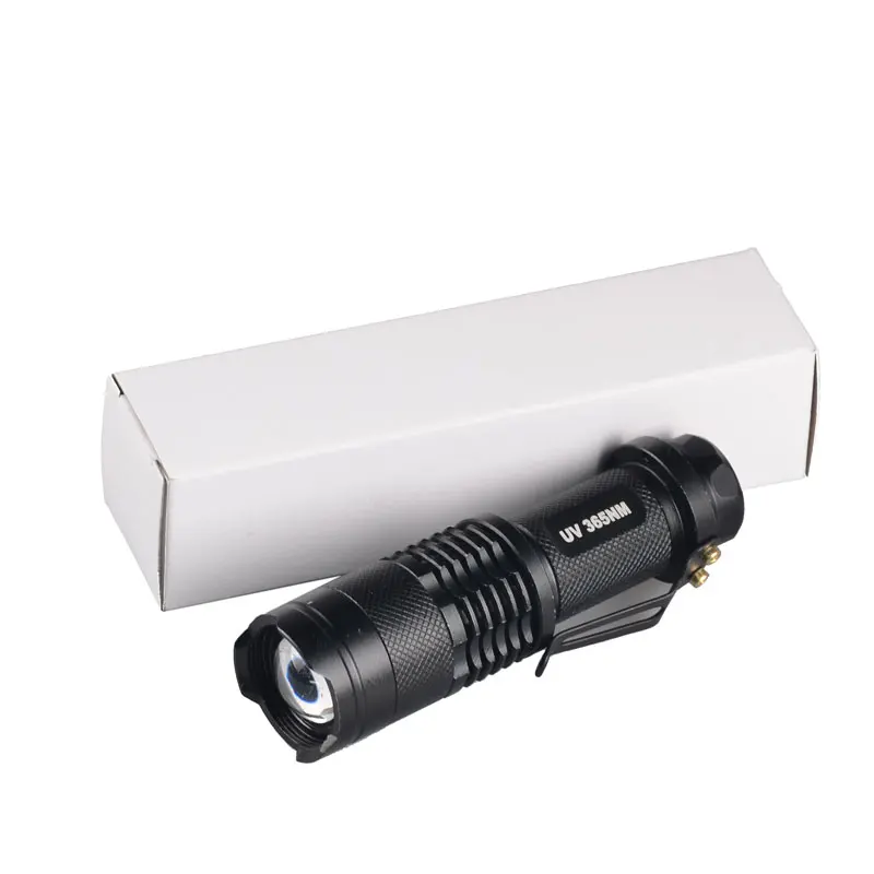 TMWT SK68 AA Mini Zoomable UV-Flashlight 365nm 395nm Ultraviolet Light Torch Lamp For Marker Cash,Scorpion Detection