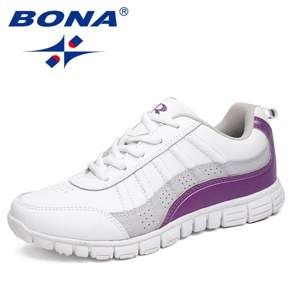 BONA New Hot Style Women Running Shoes Lace Up Athletic Shoes Outdoor Walking Jogging Shoes Comfortable Sneakers