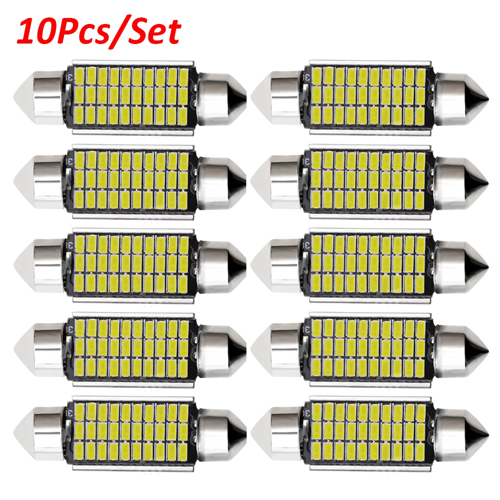 10Pcs/Set C10W LED Light C5W Car Reading Lights 31mm 36mm 39mm 41mm LED Bulb Car License Plate Light Auto Interior Dome Lamp