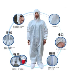 Protective clothing SF oil-proof disposable non-woven fabric spray paint breeding one-piece breathable film isolation clothes