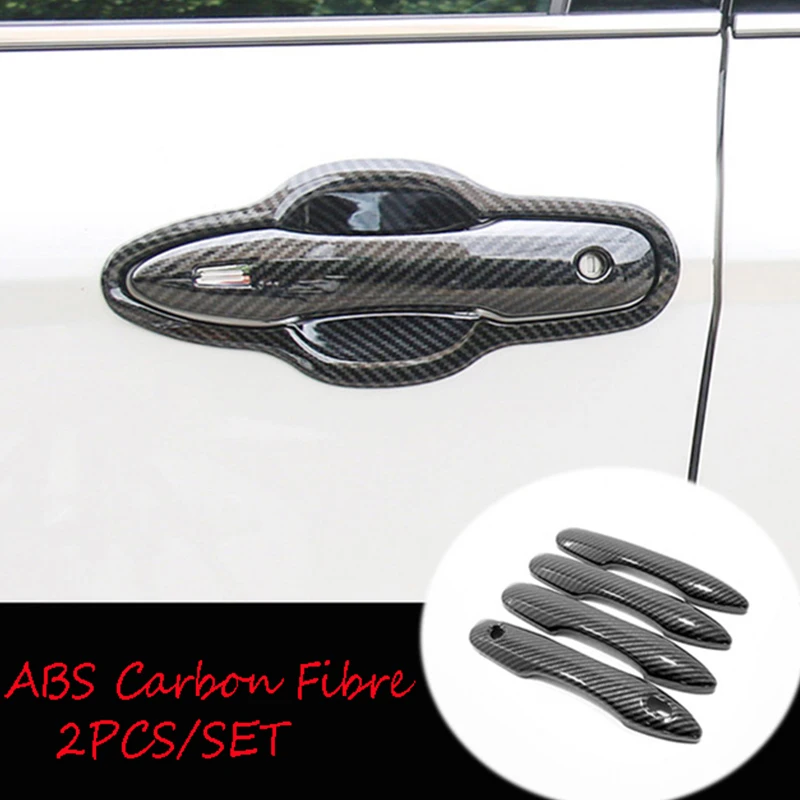 

3type For Toyota Camry 8th 2018 2019 ABS Carbon fibre Car Exterior Door Handle Grab Cover Trim Car styling Accessories 4Pcs/set