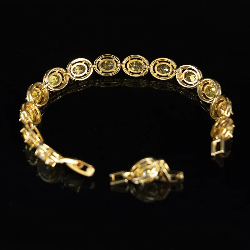 FUIHETYS Trendy Bracelet 925 Silver Jewelry with Citrine Gemstone Hand Accessories for Women Wedding Party Bridal Birthday Gift