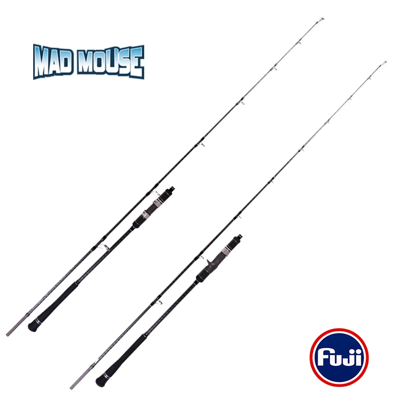 Japón piezas completas Fuji MADMOUSE caña de Jigging lenta 1,98 M PE 3-6 señuelo 150-400G 20kgs caña de pescar giratoria/fundida para barco caña de pescar en el océano