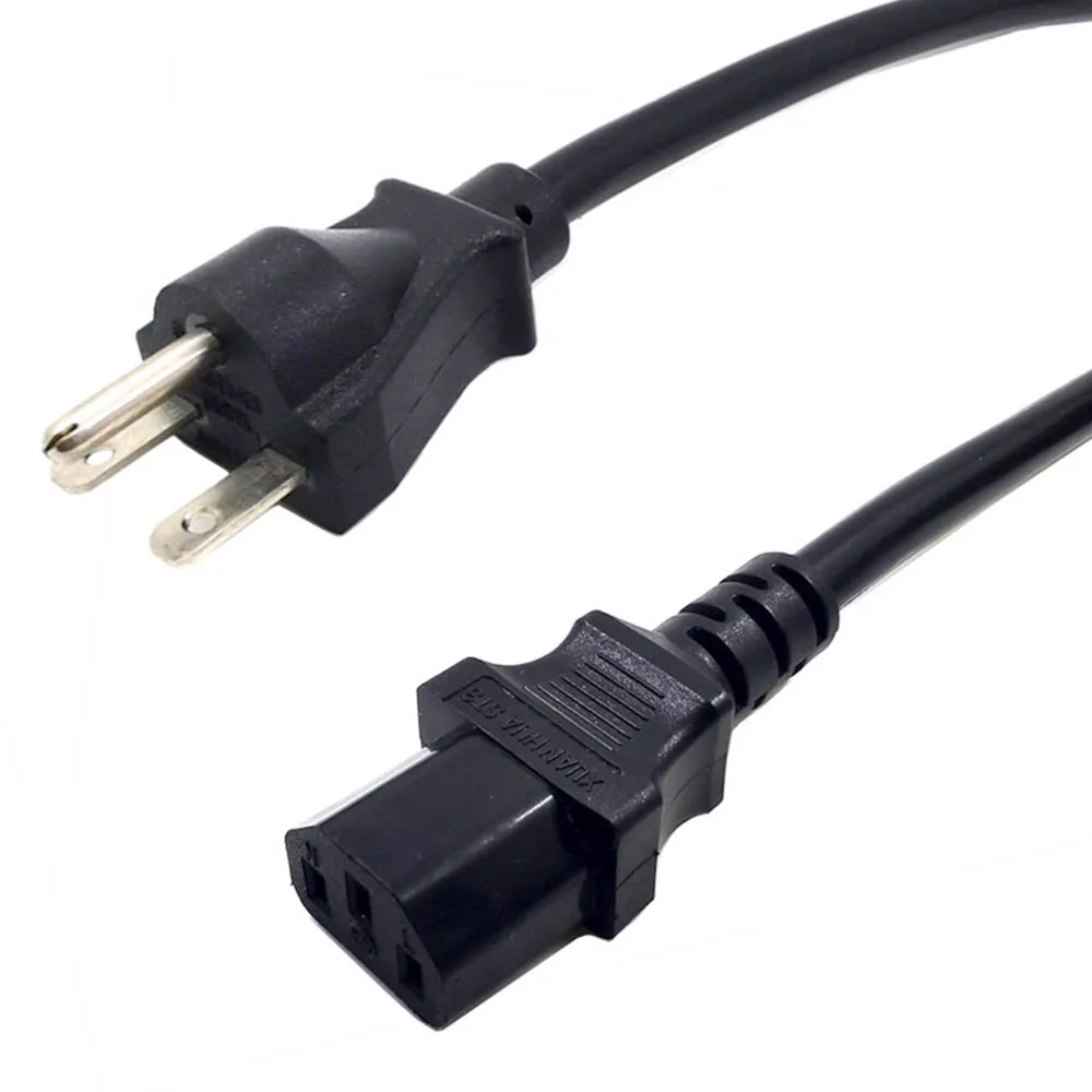 US NEMA 6-15P To IEC320 C13 AC Power Cord, 15A/250V UL Certificated Kettle Computer 3x2.08mm Extension Cable 0.5m/1m