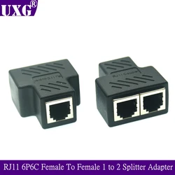 1PCS RJ11 6P6C 6P4C 6P2C Female To Female 1 to 2 Splitter PCB Connection Telephone Cable Coupter