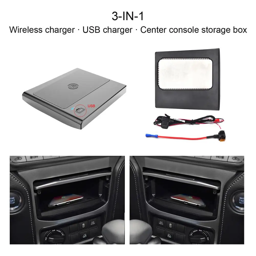 Quick Wireless Charger For Toyota Prado 150 2018 2019 QI Fast Mobile Phone 10W Hidden Car Dashboard Holder Charging Pad