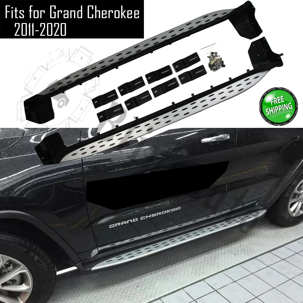 Fits for Jeep Grand Cherokee 2011-2021 2Pcs left right running board side steps nerf bar car pedal side stairs