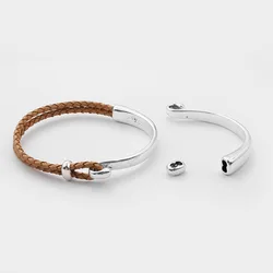 5pcs Fashion Jewelry 3MM 2 Hole Half A Leather Bracelet Clasps For Bracelets & Bangles Jewelry Making
