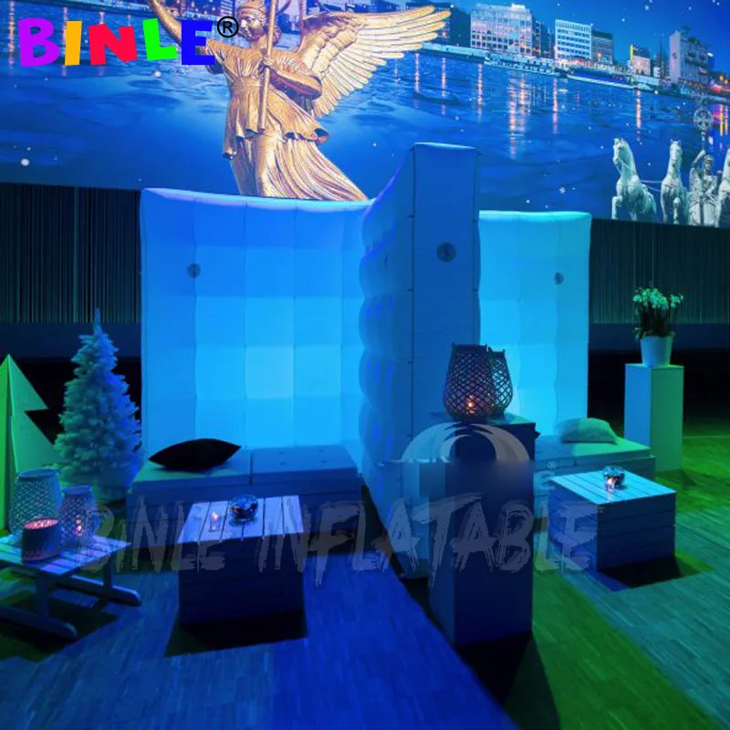 2020 new LED illuminated inflatable wall with 4 separate corners,inflatable X-wall for events/trade show/meetings