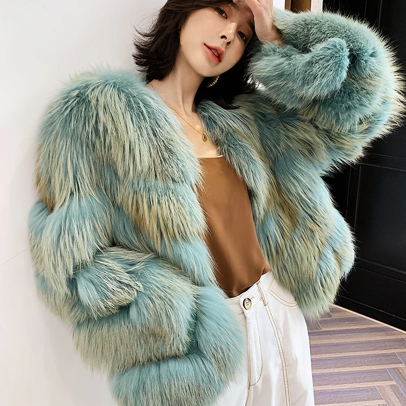 2020 winter new style whole fur fox fur coat female Korean long-sleeved short section imported red fox fur coat