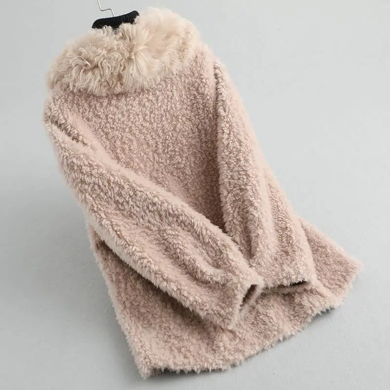 2020 Nieuwe Winter Echte Bontjas Vrouwen 100% Wol Bont Jas Harige Koreaanse Jassen En Jassen Vrouwen Manteau Femme Hiver KQN12505