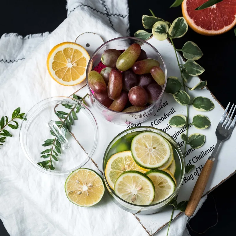 Small Bowl Simple Transparent Glass Bowl Vinegar Seasoning Dish Sauce Salt Snack Plates Fruits Dessert Bowls