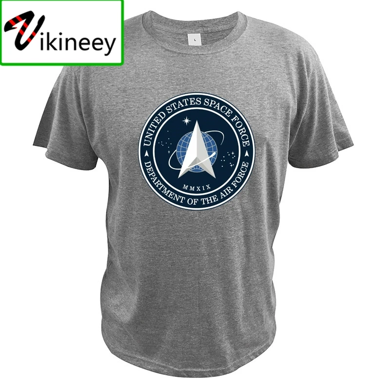 United States Space Force T Shirt 100% Cotton EU Size Breathable High Quality Round Neck Short Sleeved Tee Tops