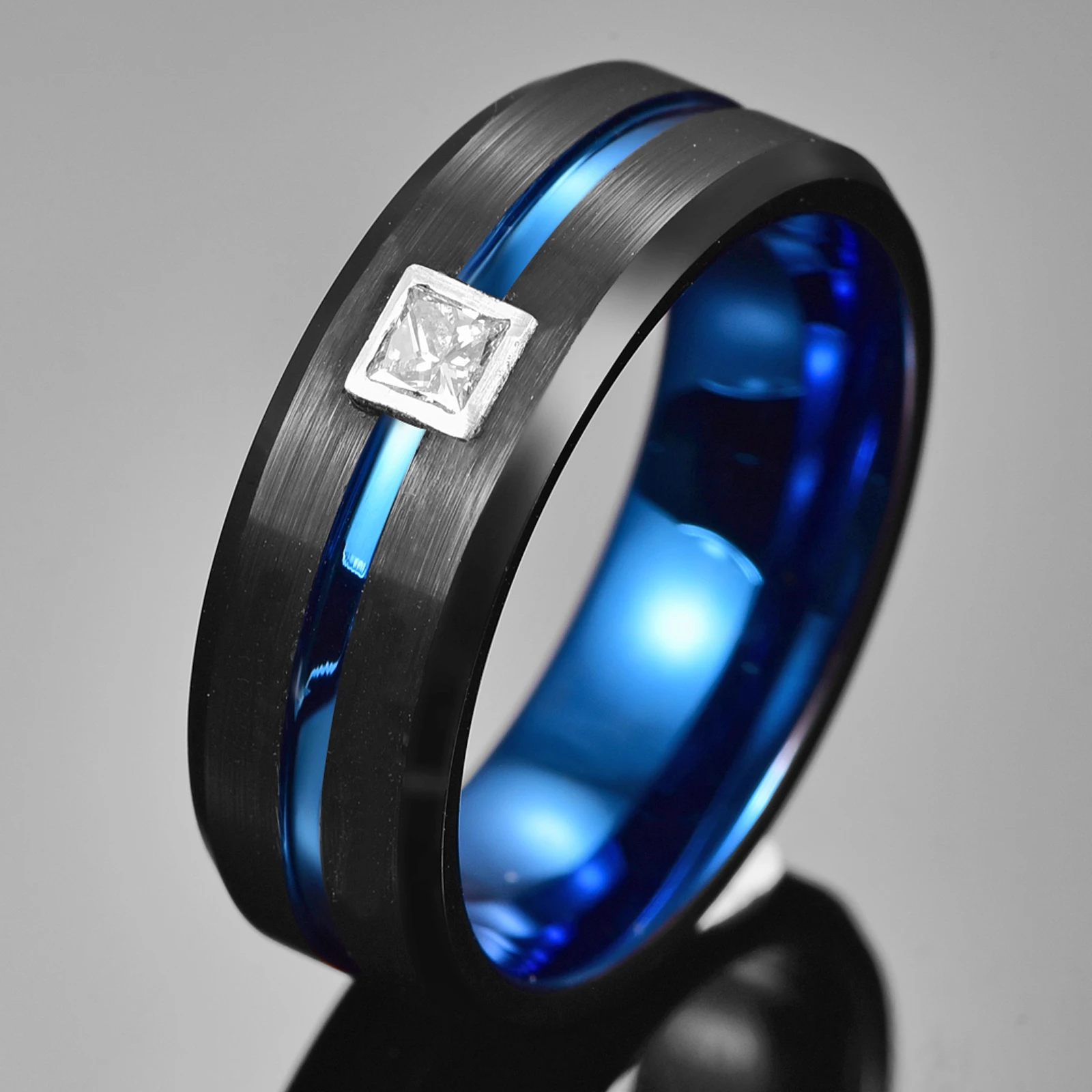 Wedding Ring Exquisite Primary Color Real Diamond 0.3ct Men Rings Real Tungsten Carbide Wedding Bands Male Ring