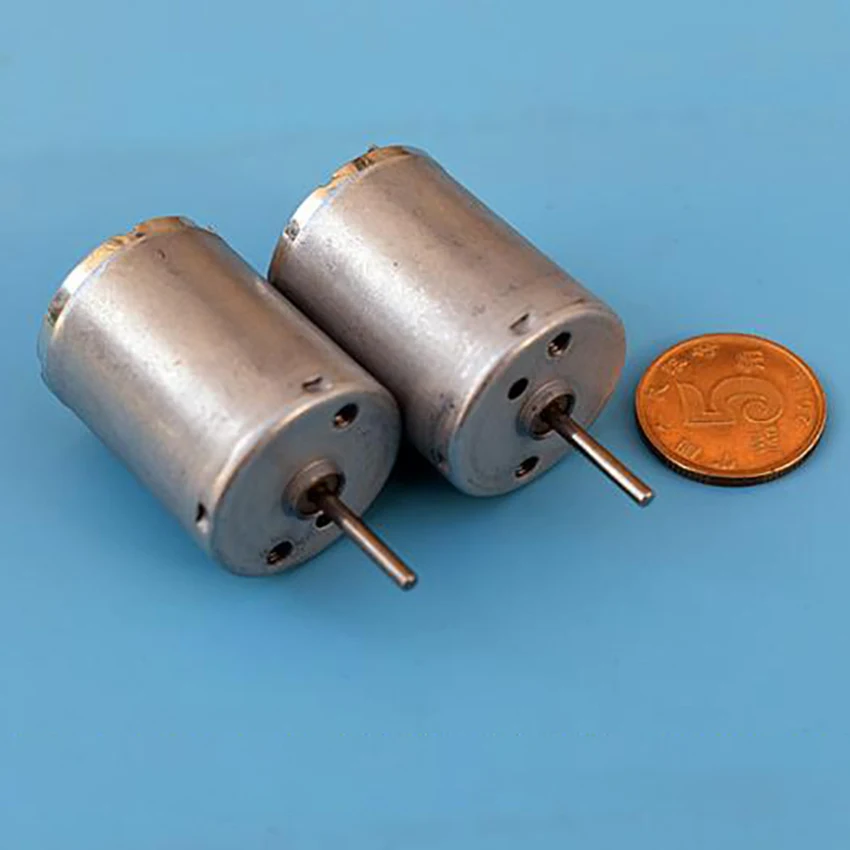 Metal Brush Small Electric Motor DC12V-24V 2400 rpm-4850 rpm, Low Speed Micro Current 370-09840 Motor, Shaft 2.0mm