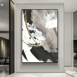 New Abstract Art Decorative Mural Canvas 100% Handmade Customizable Oil Painting Living Room Hotel Restaurant Hanging Picture