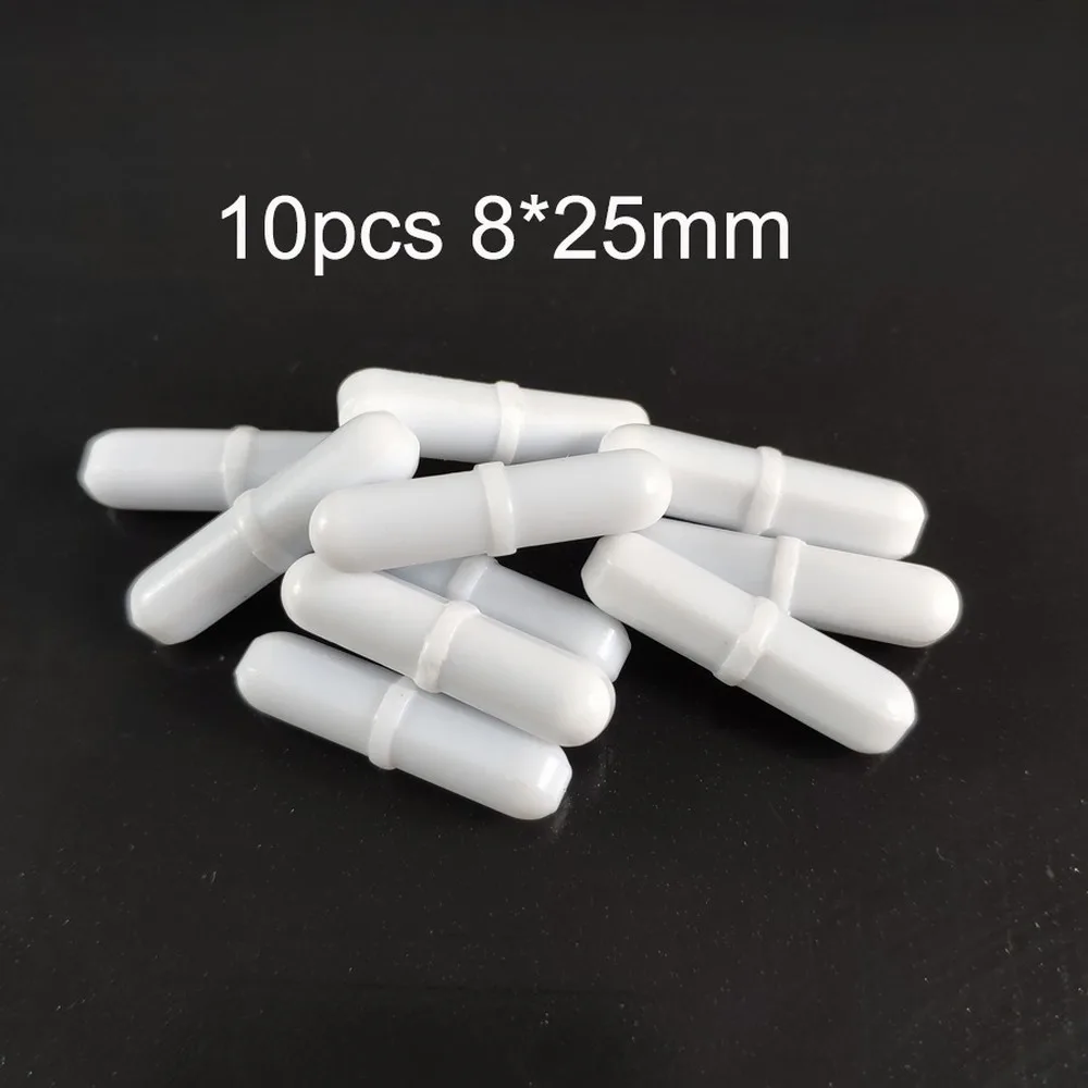 B8 * 25 MM 10Pcs PTFE Magnetic Stirrer เครื่องผสมบาร์จุดแหวนสีขาว