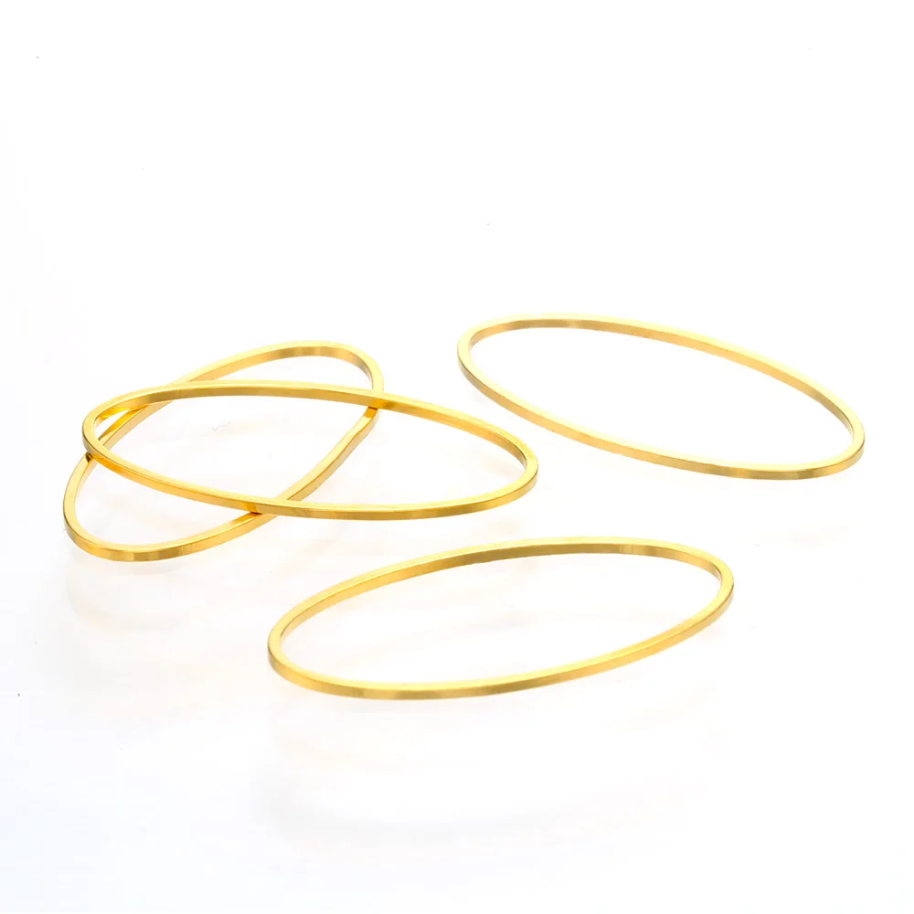 Copper elliptic hoop oval circle ring Geometry diy earring bracelet pendant connectors handmake jewelry making accessories