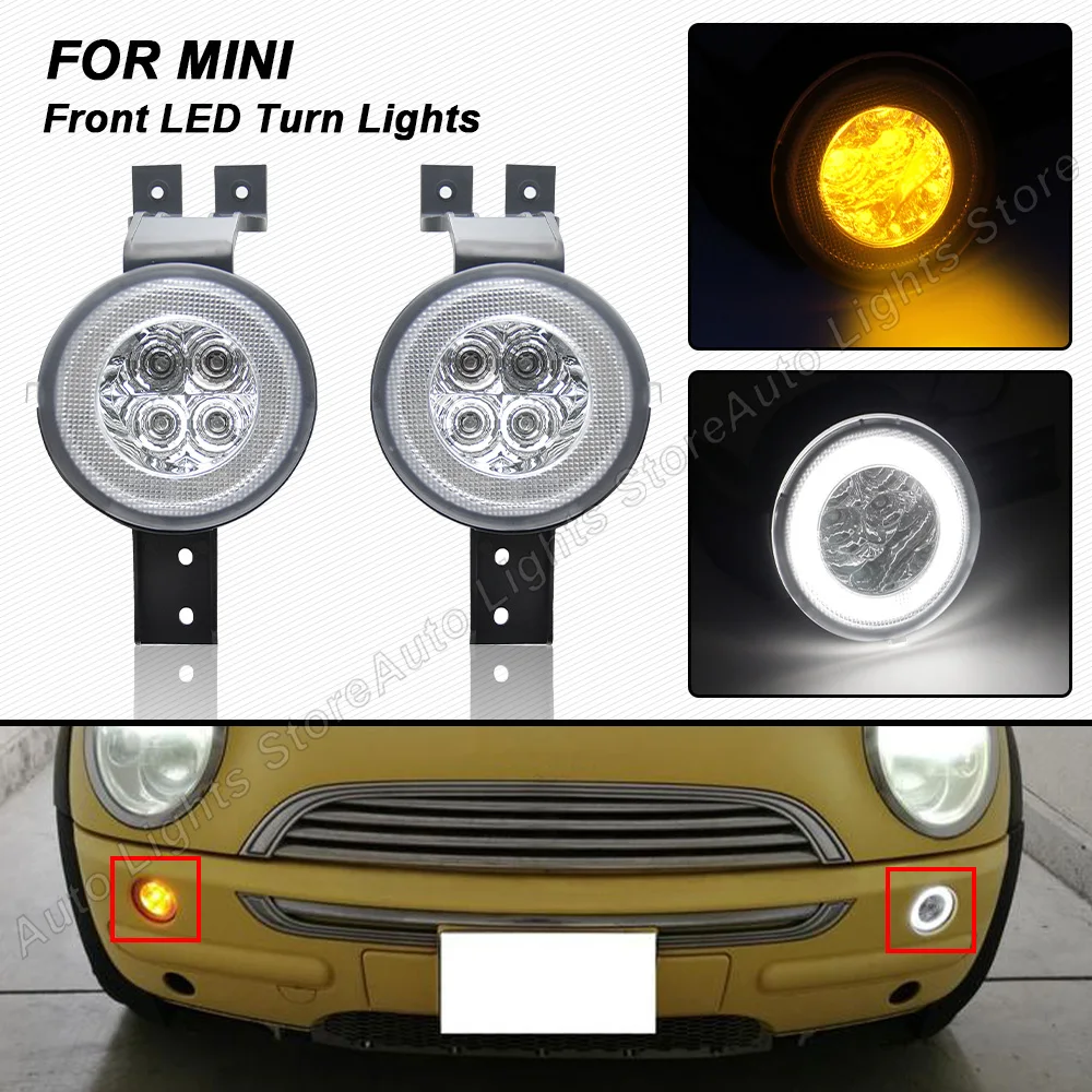 

2Pcs LED Turn Signal Lights For MINI Cooper R50 Hatchback R52 Convertible R53 JCW Challenge LED Position Lights