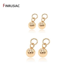 14K Real Gold Plated Round 4mm/5mm Beads Small Pendants Charms For Jewelry Making DIY Bracelets Earrings Components