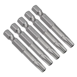 uxcell 5Pcs 50mm Length T30 Magnetic Security Torx Screwdriver Bits 1/4