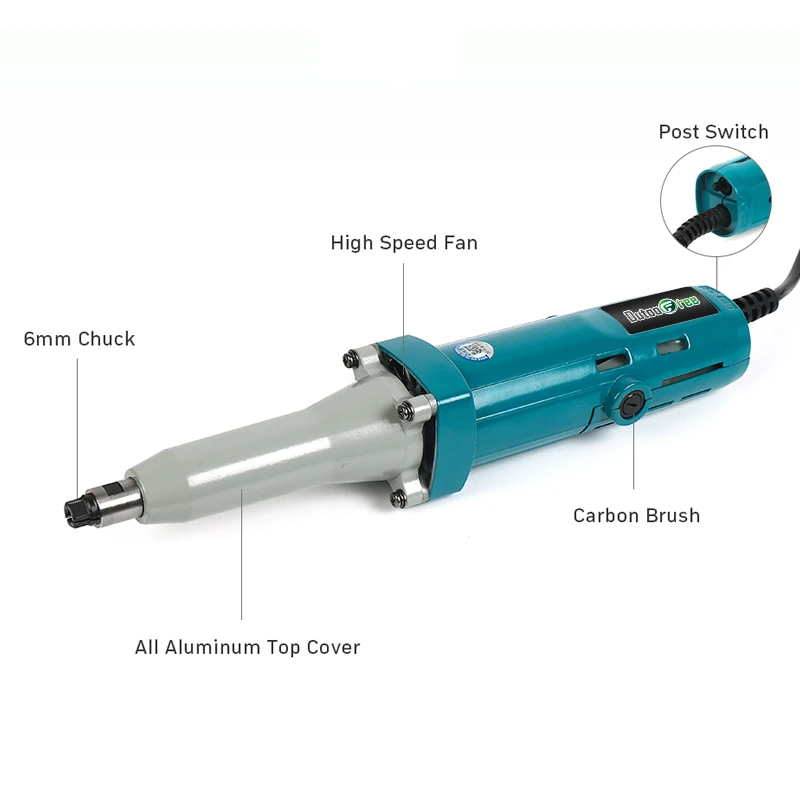 Taladro recto de doble rodamiento para tallado de madera, máquina pulidora de grabado, mesa de raíz rotativa, gran potencia, 850W