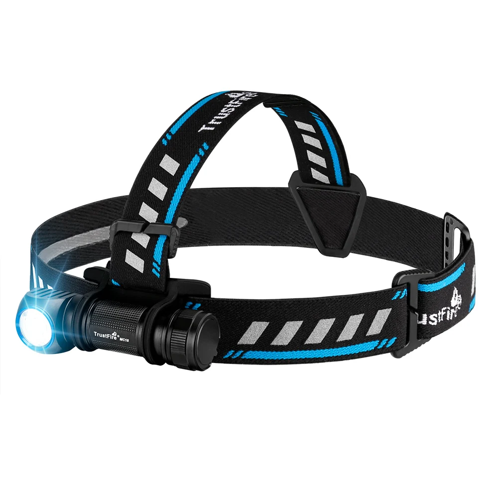 Trustfire MC18 LED Headlamp 1200Lumen 18650 Magnetic USB Rechargeable Headlight 115M Beam Range with Power Indicator Magnet Tail