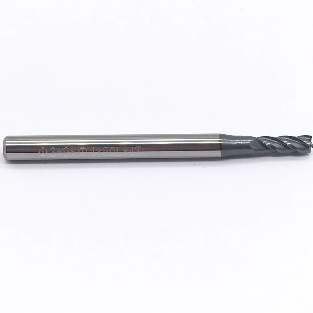 Endmills โลหะผสม 1PCS HRC50 4 ขลุ่ย 3.0XD4X50L ตัดด้านล่างคาร์ไบด์ทังสเตนสตีลสี่ใบมีดเครื่อง CNC เครื่องกลึง