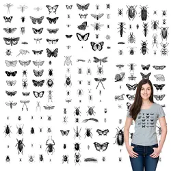 Butterfly insects Heat Transfer Patches for clothing Ironing stickers Cheap Thermal Stickers Vinyl Sticker For Clothes