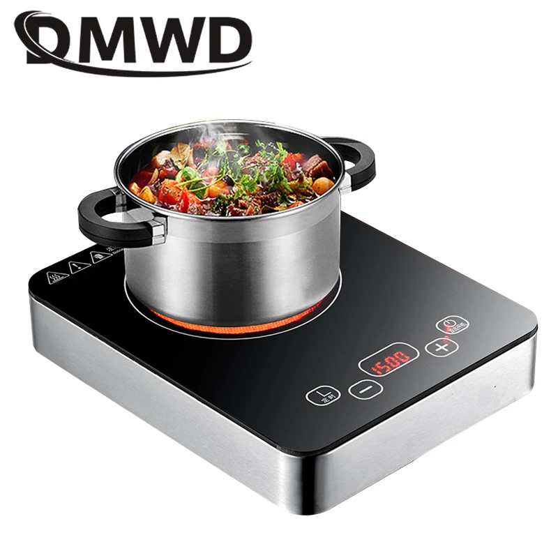 DMWD Ceramic-glass Cooktop Waterproof Touch Panel Far Infrared Poly Energy Pottery stove Tea Water Boiler Hotpot Hob Multicooker