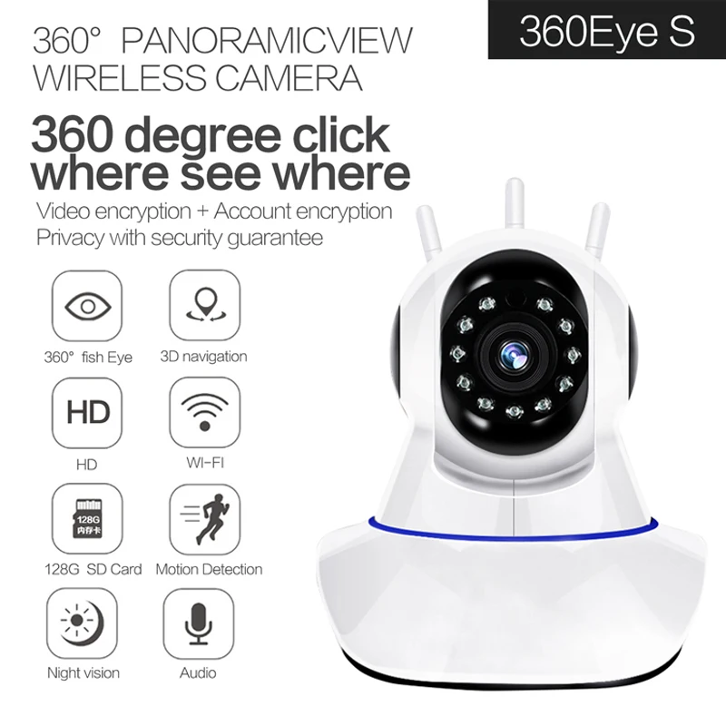 

360 Degree Rotation PTZ Wifi IP Camera 1080P Wireless Network Home Security CCTV Camera 360eye video baby monitor