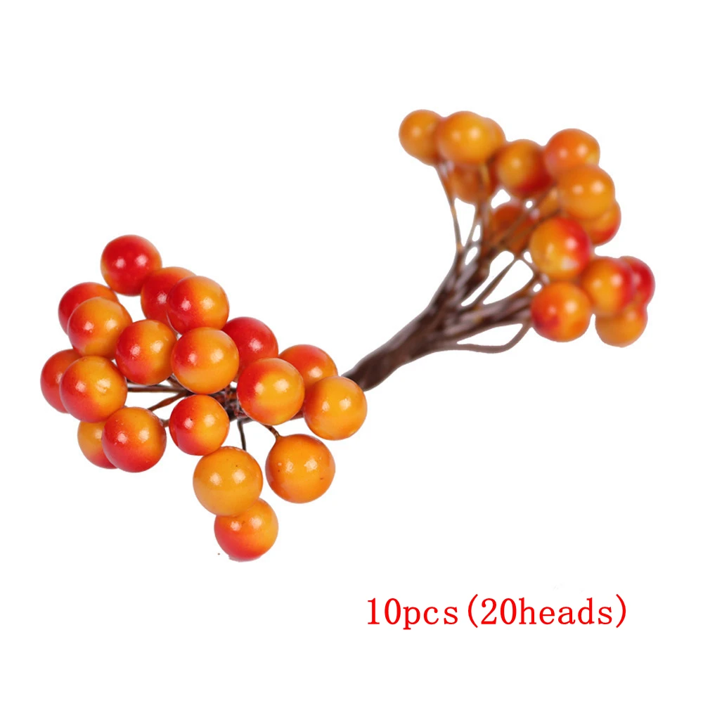 5/10/12Pcs Mini Künstliche Blume Obst Staubblätter Kirsche Weihnachten Kunststoff Perle Beeren für Hochzeit DIY Geschenk box Dekoriert Kranz – Detail 11
