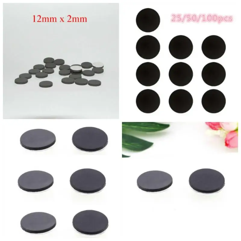 25/50/100pcs Round Magnetic Discs Flexible Rubber Refrigerator Fridge Magnets Dots with Adhesive Backing for DIY Crafts