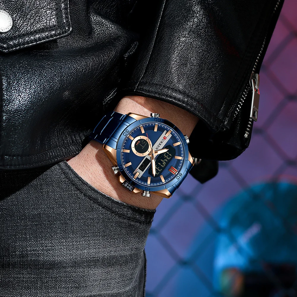 2022 Electronic Men Watches Luxury Brand Chronograph Casual Sport Wristwatches Digital Design Luminous Male Clock Quartz Watch