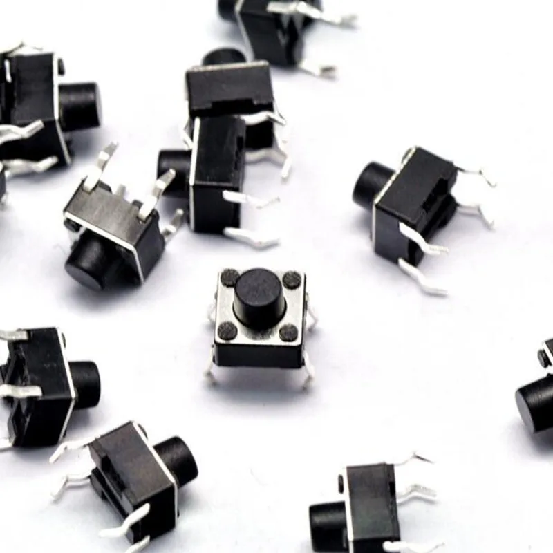 100pcs/Lot 6*6*4.3  Tact Push Button Micro Switch 4 Pin DIP Light Touch 6x6x4.3 mm Keys Keyboard