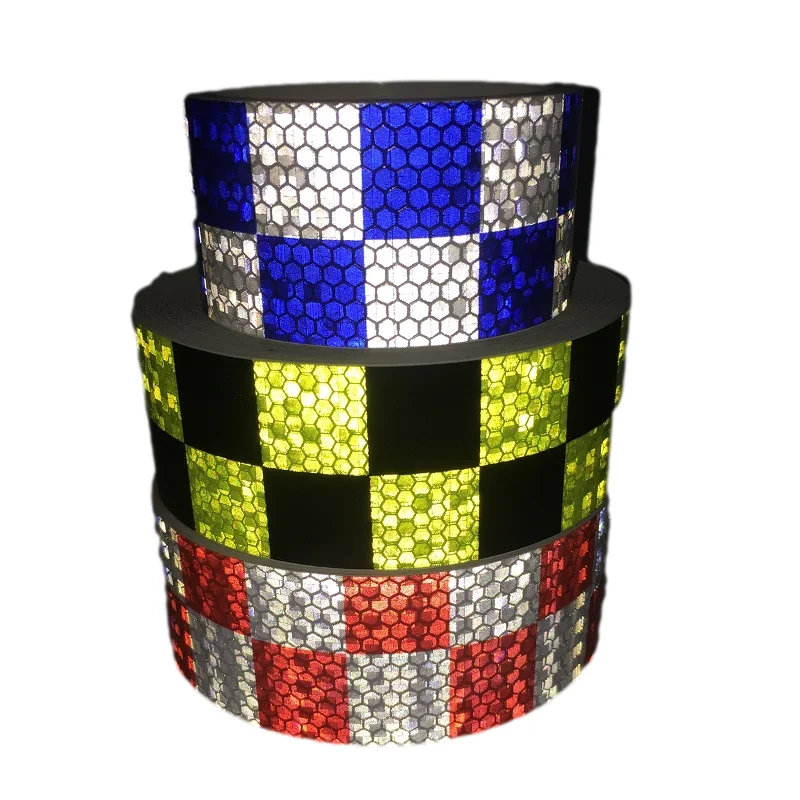 Reflective PVC Warning Self-adhesive Tape Small Square Road Traffic Safety Reflector Sticker Car Bike Adhesive Strip