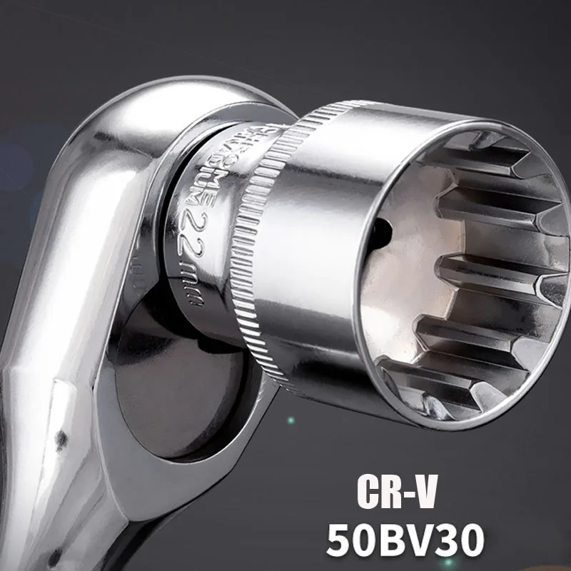 3/8 "Square Drive 12 Point Socket Bit 6-24mm chiave a cricchetto 12 denti chiave a bussola strumento manuale riparazione Auto Auto multifunzione