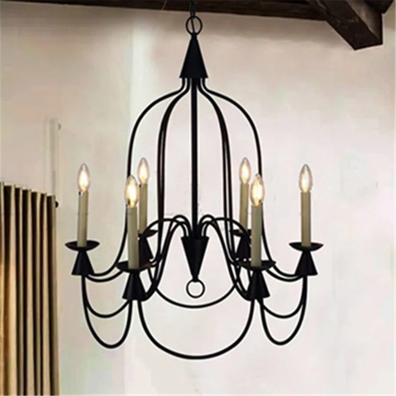 American Country Simple Candle Foyer Pendant Lamp Loft Style Dining Room Decoration Lamp Cafe Lamp AC90-265V